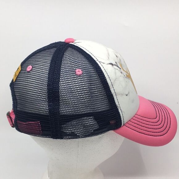 Simply Southern Trucker Hat Trophy Wife Pink and Navy Blue adjustable backstrap - Picture 7 of 16